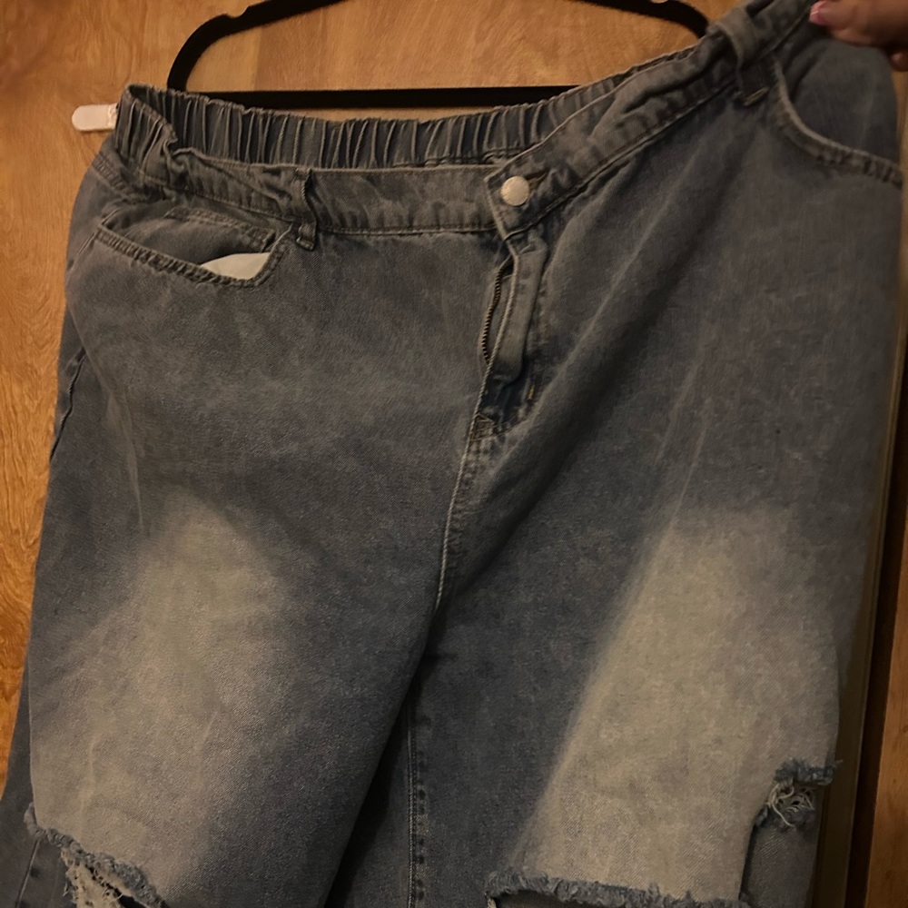 Women's Blue Distressed Jeans